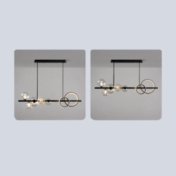 Minimalist 5-Light Glass Globe Shade Sputnik Kitchen Island Light Globe Light in Black - thumbnail 8