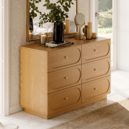 1200 mm Modern Natural 6-Drawer Dresser with Charging Station - thumbnail 3