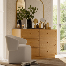 1200 mm Modern Natural 6-Drawer Dresser with Charging Station - thumbnail 6