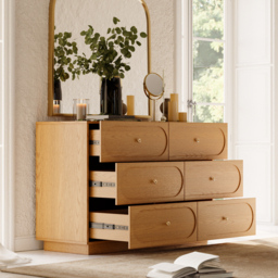 1200 mm Modern Natural 6-Drawer Dresser with Charging Station - thumbnail 7