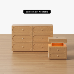 1200 mm Modern Natural 6-Drawer Dresser with Charging Station - thumbnail 5