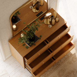 1200 mm Modern Natural 6-Drawer Dresser with Charging Station - thumbnail 8