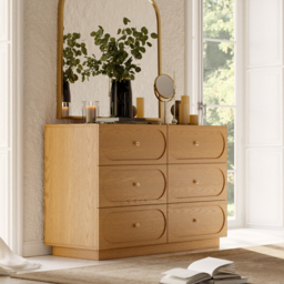 1200 mm Modern Natural 6-Drawer Dresser with Charging Station - thumbnail 4