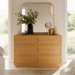 1200 mm Modern Natural 6-Drawer Dresser with Charging Station - thumbnail 2