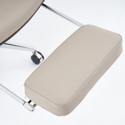 Reclining Leather Office Desk Chair High Back Adjustable Swivel Modern Executive Chair in Khaki - thumbnail 8