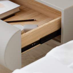 Humply Floating Smart Nightstand 1 Drawer Bedside Table in White Set of 2 - thumbnail 7