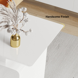 1400mm Modern White Office Desk with Drawers File Cabinet in Gold Base - thumbnail 8