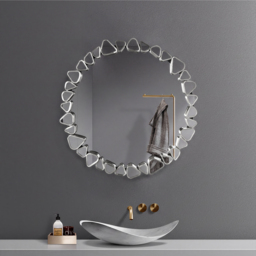 600mm Modern Silver Wall Mirror – Decorative Round Statement Mirror - thumbnail 8