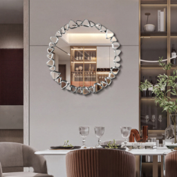 600mm Modern Silver Wall Mirror – Decorative Round Statement Mirror - thumbnail 9