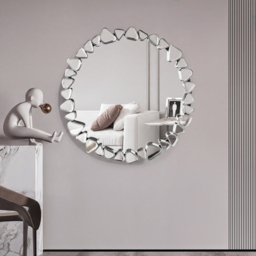 600mm Modern Silver Wall Mirror – Decorative Round Statement Mirror - thumbnail 3