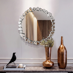 600mm Modern Silver Wall Mirror – Decorative Round Statement Mirror - thumbnail 6