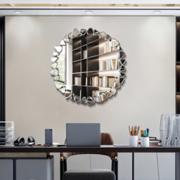600mm Modern Silver Wall Mirror – Decorative Round Statement Mirror - thumbnail 7