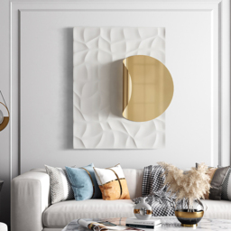 Rectangle Modern Metal in Gold Wall Decor Background Geometric 3D Wall Art - thumbnail 1
