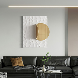 Rectangle Modern Metal in Gold Wall Decor Background Geometric 3D Wall Art - thumbnail 2
