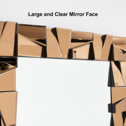 800mm x 1600mm Oversized Glam Rectangle Full Length Floor Mirror with Amber Glass Frame - thumbnail 7