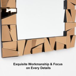 800mm x 1600mm Oversized Glam Rectangle Full Length Floor Mirror with Amber Glass Frame - thumbnail 8