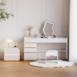 Modern Dressing Table with Chair with Lighted Vanity Mirror & Charging Station & Jewellery Storage Dressing Table - thumbnail 4