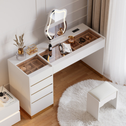 Modern Dressing Table with Chair with Lighted Vanity Mirror & Charging Station & Jewellery Storage Dressing Table - thumbnail 2