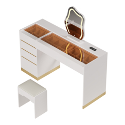 Modern Dressing Table with Chair with Lighted Vanity Mirror & Charging Station & Jewellery Storage Dressing Table - thumbnail 7