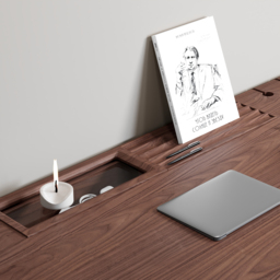 "Solid Wood Home Office Desk with 6 Drawers Walnut Executive Writing Desk (62.9"" )" - thumbnail 8