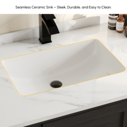 1070mm Arune Black Bathroom Vanity with Arched Glass Doors, Drawers and Light - thumbnail 5