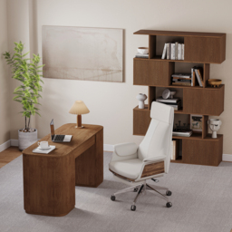 Height Adjustable Standing Desk Executive Office Desk with 2 Doors & Ample Storage Office Furniture (1520mm) - thumbnail 5