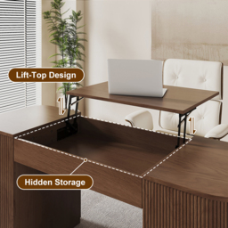 Height Adjustable Standing Desk Executive Office Desk with 2 Doors & Ample Storage Office Furniture (150 cm) - thumbnail 9