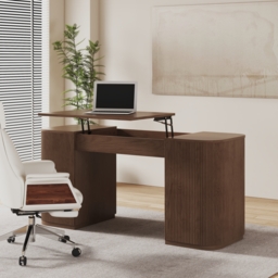 Height Adjustable Standing Desk Executive Office Desk with 2 Doors & Ample Storage Office Furniture (1520mm) - thumbnail 1