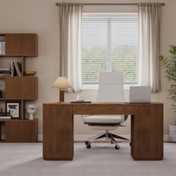 Height Adjustable Standing Desk Executive Office Desk with 2 Doors & Ample Storage Office Furniture (1520mm) - thumbnail 4