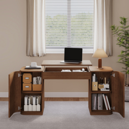 Height Adjustable Standing Desk Executive Office Desk with 2 Doors & Ample Storage Office Furniture (1520mm) - thumbnail 8