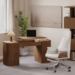 Height Adjustable Standing Desk Executive Office Desk with 2 Doors & Ample Storage Office Furniture (1520mm) - thumbnail 3