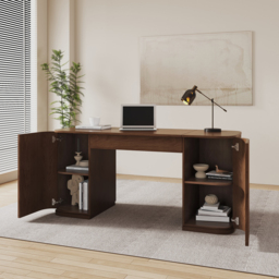 Height Adjustable Standing Desk Executive Office Desk with 2 Doors & Ample Storage Office Furniture (150 cm) - thumbnail 5