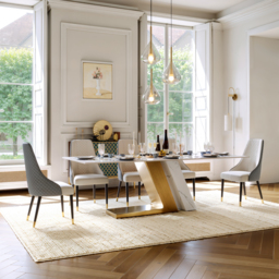 Modern Dining Chairs Faux Leather High Back with Upholstered Gray Dining Room Chairs 4-Pieces - thumbnail 6