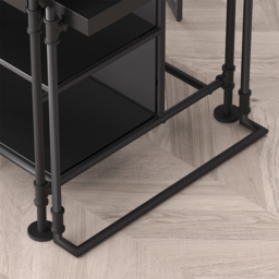 "60"" Kitchen Islands Extendable Faux Marble Top Industrial with 3-Drawer" - thumbnail 9