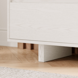 "Fero Minimalist Retracted & Extendable 3 Drawers TV Stand in White Up to 120""" - thumbnail 8