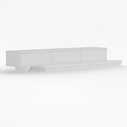 "Fero Minimalist Retracted & Extendable 3 Drawers TV Stand in White Up to 120""" - thumbnail 9