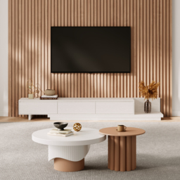 "Fero Minimalist Retracted & Extendable 3 Drawers TV Stand in White Up to 120""" - thumbnail 3
