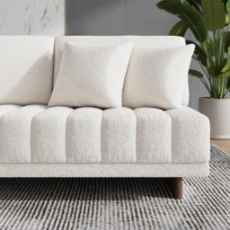 Vewal 126-inch L-Shaped Boucle Modular Sectional Sofa with Chaise & Ottoman - thumbnail 6