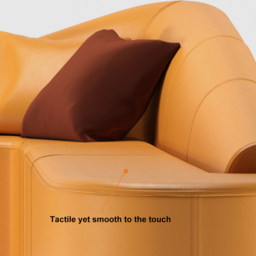 Modern 6-Seater Orange L-Shaped Corner Sectional Sofa Faux Leather Upholstery - thumbnail 9