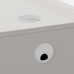 300 mm White Leather Smart Narrow Bedside Table with Wireless Charger Drawers Bedside Table - thumbnail 9