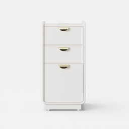 300 mm White Leather Smart Narrow Bedside Table with Wireless Charger Drawers Bedside Table - thumbnail 6