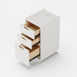 300 mm White Leather Smart Narrow Bedside Table with Wireless Charger Drawers Bedside Table - thumbnail 8