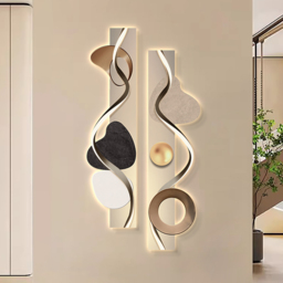 1000mm Modern Abstract Geometric Multi-colour Acrylic Wall Art with LED Backlighting - thumbnail 2