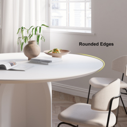 "39.4"" Round Dining Table Solid Wood for 4 Modern White Dining Room Table" - thumbnail 6