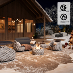 Smokeless Propane Outdoor Fire Pit Table Cocaro Weave Round Propane Outdoor Fire Pit & Outdoor Sofa Set (3500 mm H) - thumbnail 2