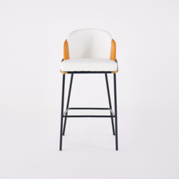 Linenic Modern PU Leather Breakfast Bar Stool with Back Bar Height Stool with Footrest - thumbnail 9