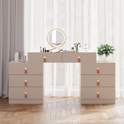 Extendable Retractable Dressing Table with Jewellery Storage Champagne Dressing Table Closet Island - thumbnail 5