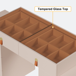 Extendable Retractable Dressing Table with Jewellery Storage Champagne Dressing Table Closet Island - thumbnail 9