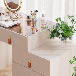 Extendable Retractable Dressing Table with Jewellery Storage Champagne Dressing Table Closet Island - thumbnail 7