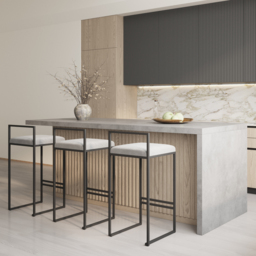 183 cm Japandi Style Wood Kitchen Island - thumbnail 2